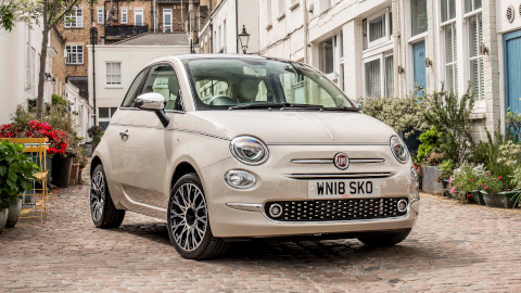 Cream Fiat 500 Exterior Front Static