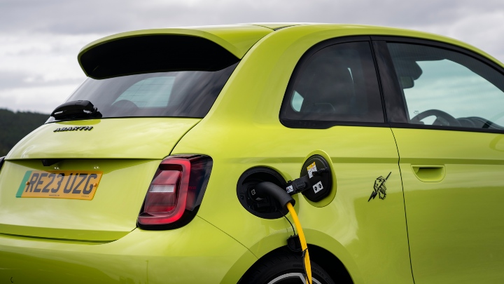 Acid Green Abarth 500e Charging