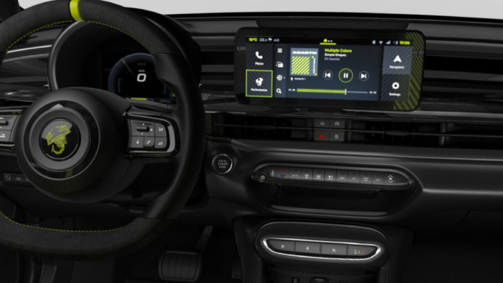 Infotainment system of an Abarth 600e