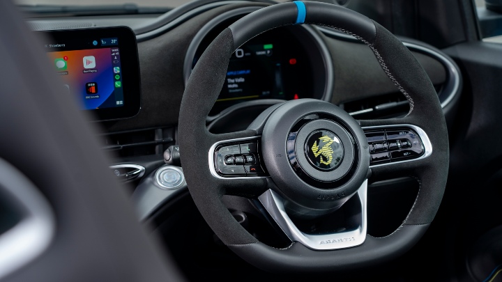 Poison Blue Abarth 500e Steering Wheel
