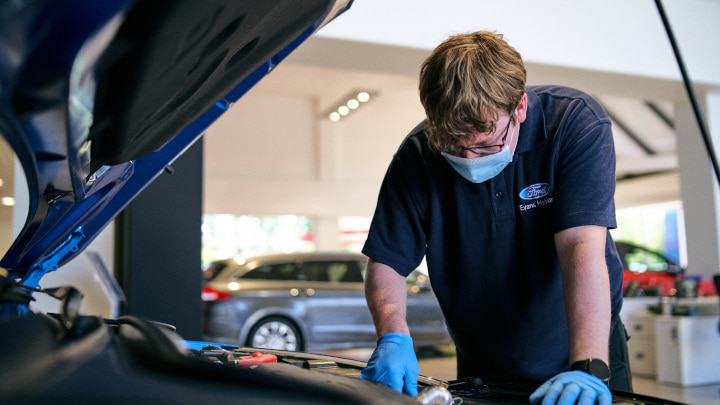 Evans Halshaw Technician Maintenance Engine Bay