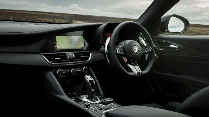 Red Alfa Romeo Giulia Quadrifoglio Interior Driver's Seat