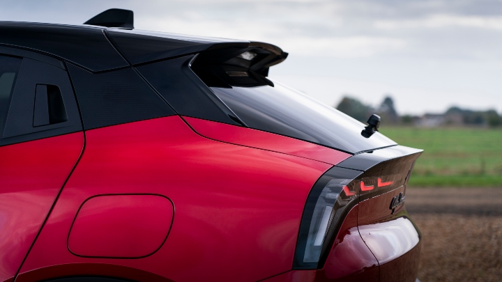 Alfa Romeo Junior Elettrica red rear close up