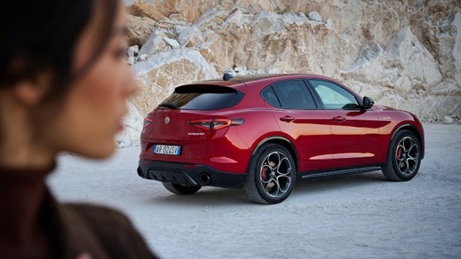 Red Alfa Romeo Stelvio Exterior Rear Static