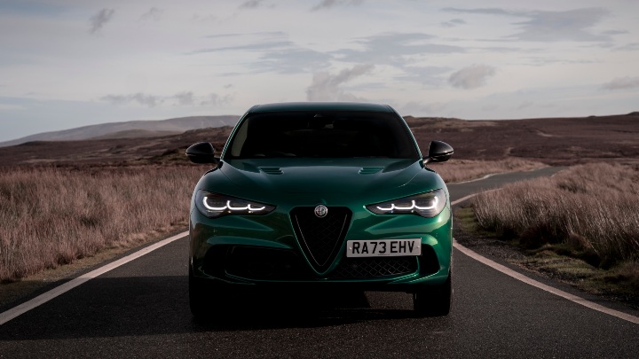 Green Alfa Romeo Stelvio Quadrifoglio Exterior Front Static