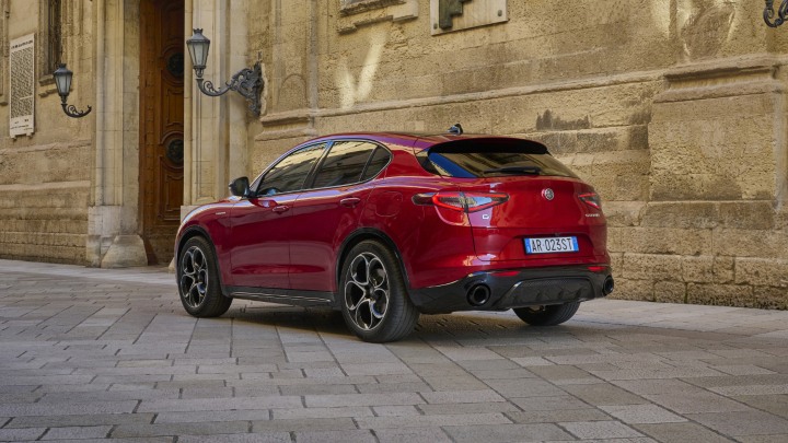 Alfa Romeo Stelvio red rear static