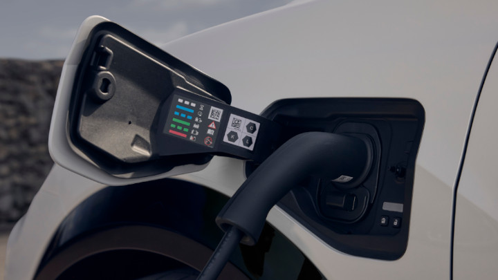 Silver Alpine A290 GTS being charged