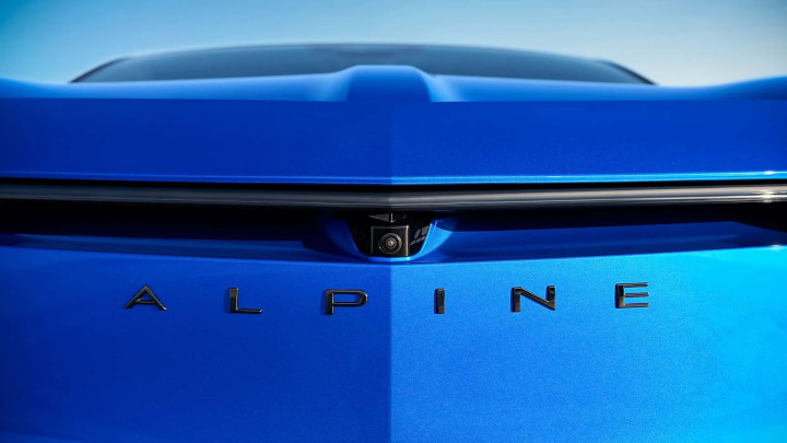 Alpine Plate On Rear Of Blue Alpine A390