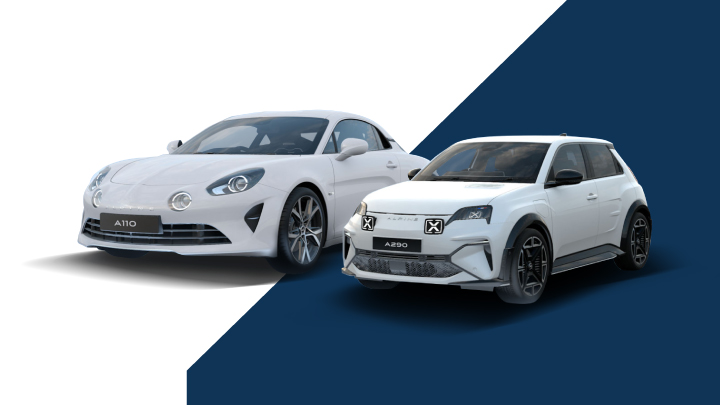 Alpine A110 and A290 in White