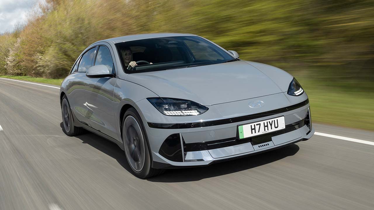 Grey Hyundai IONIQ 6 Driving On Road