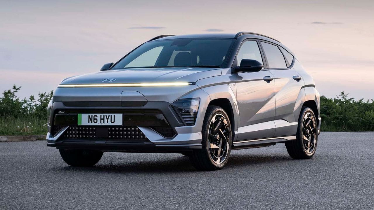 Hyundai Kona parked on an asphalted road