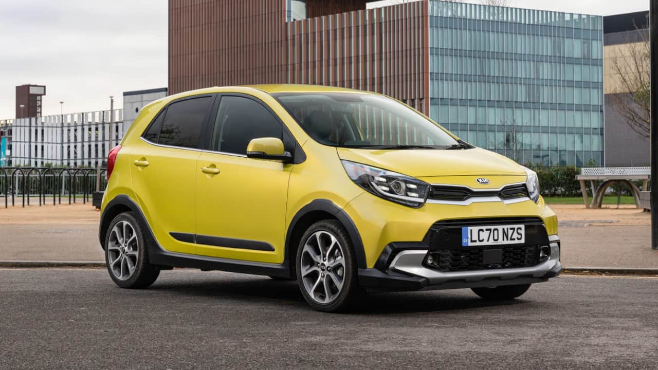 Yellow Kia Picanto Parked on Road