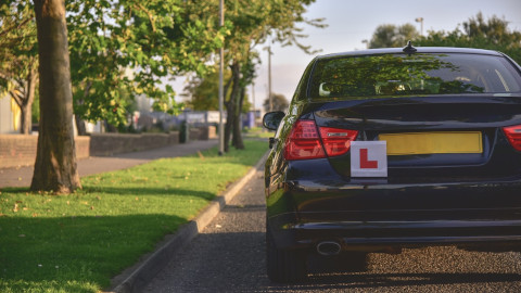 L Plate On Rear of Car