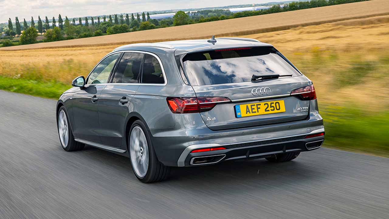 Grey Audi A4 Rear Driving