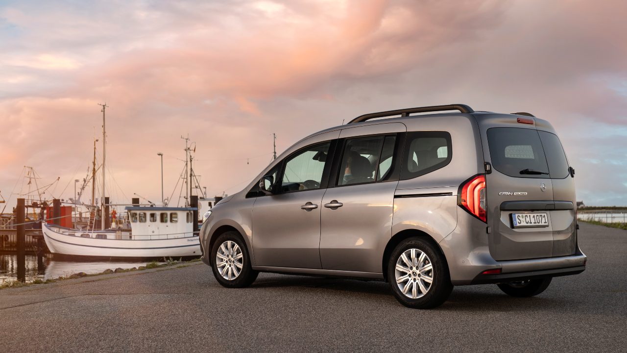 Mercedes Citan parked near harbor