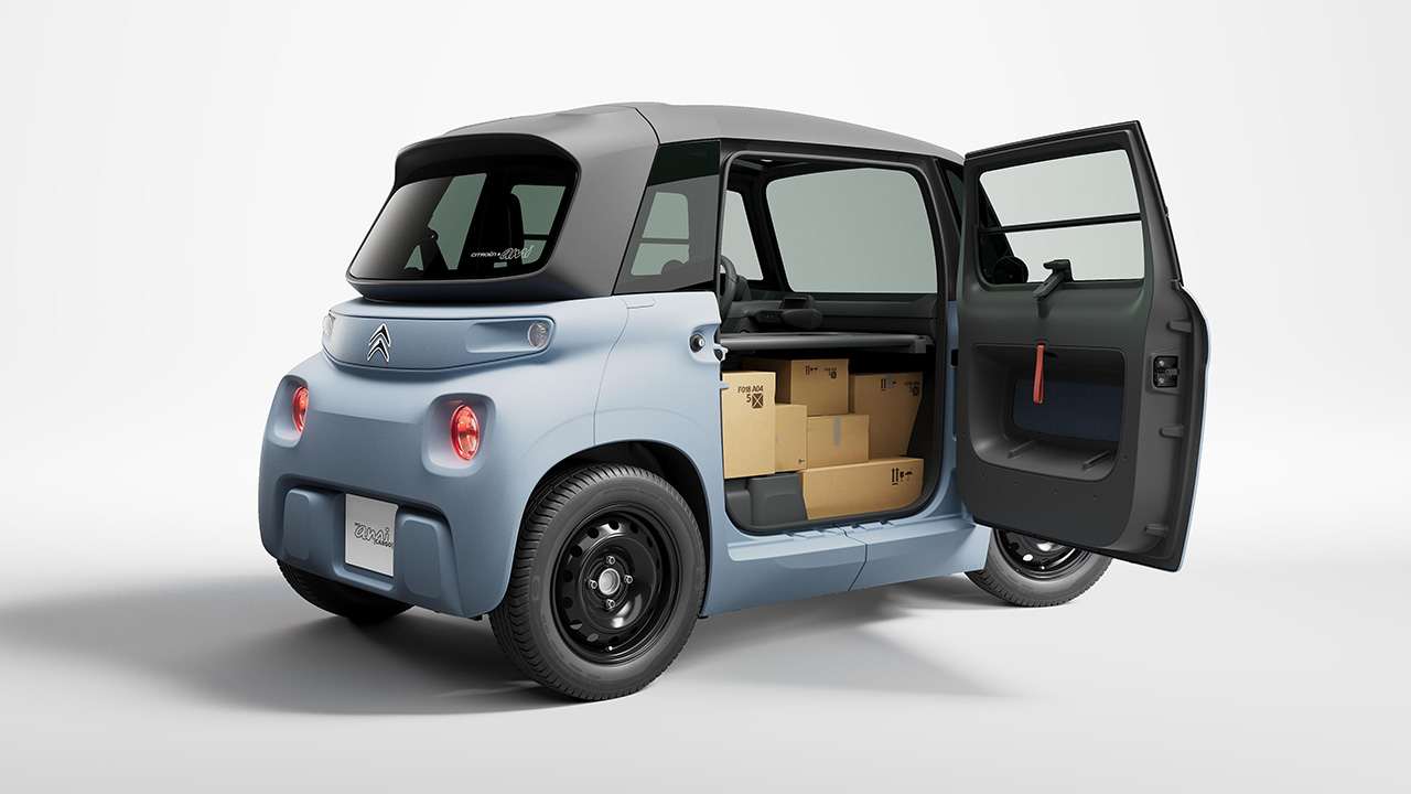 Citroen Ami Cargo static with doors open