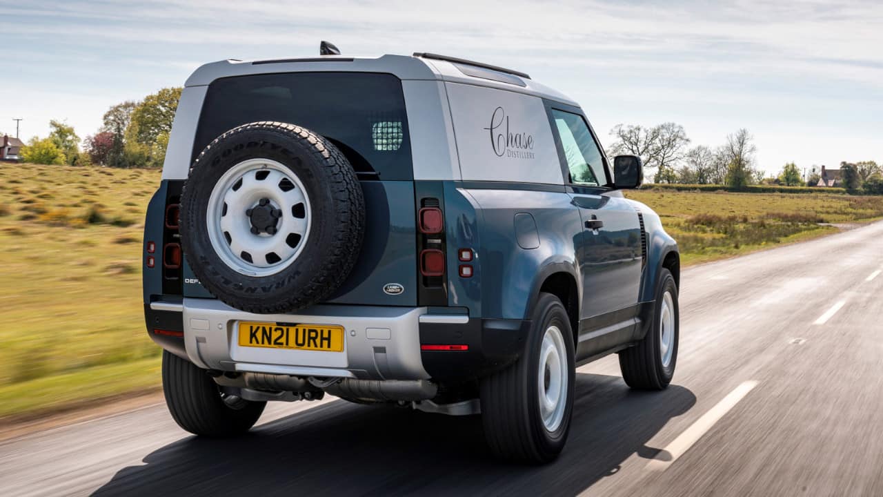 Land Rover Defender Hard Top Commercial Exterior Rear Driving