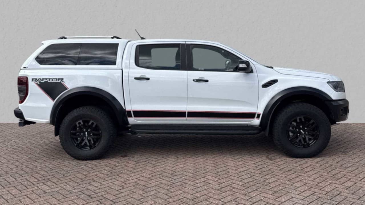 Ford Ranger with Canopy Side Angle in White