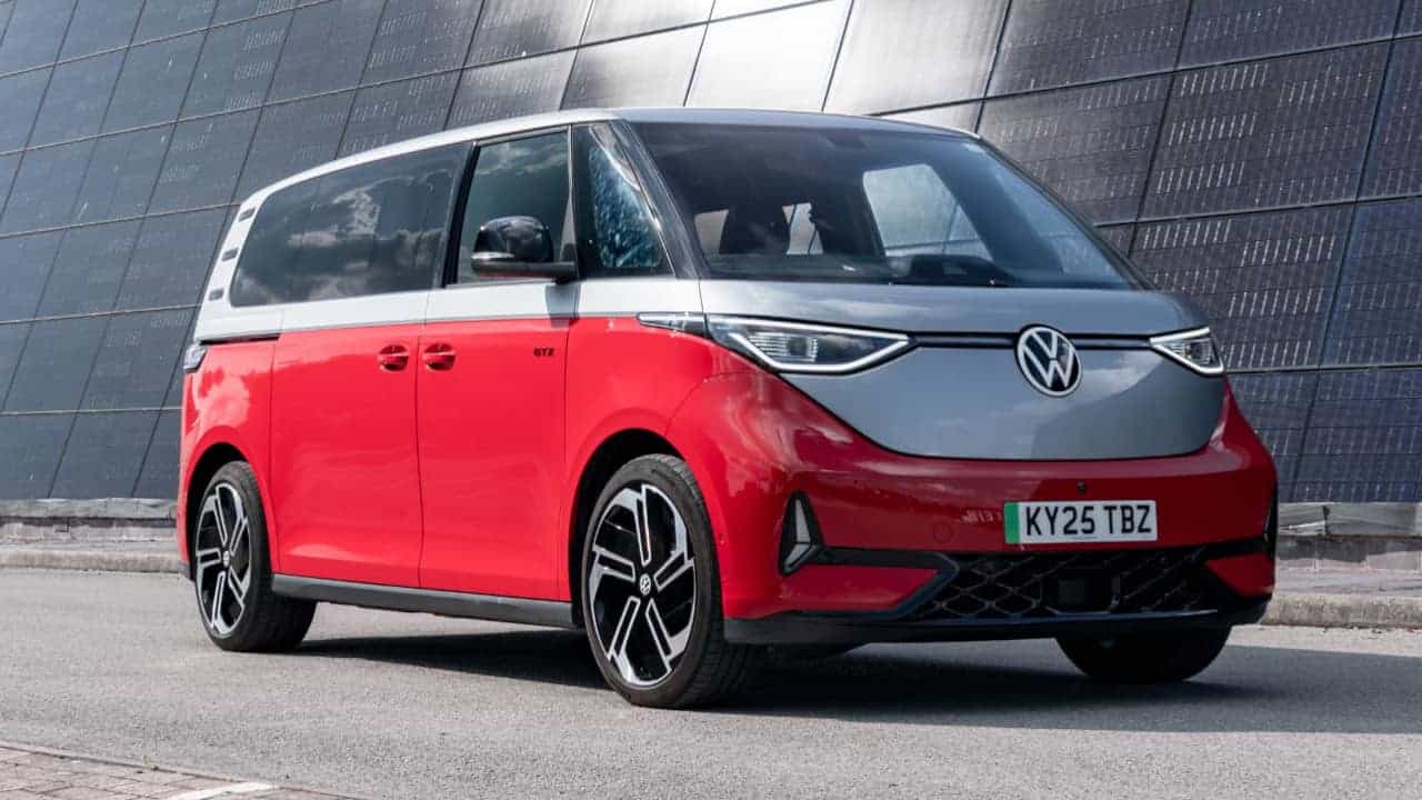 VW ID. Buzz in Red Front Angle