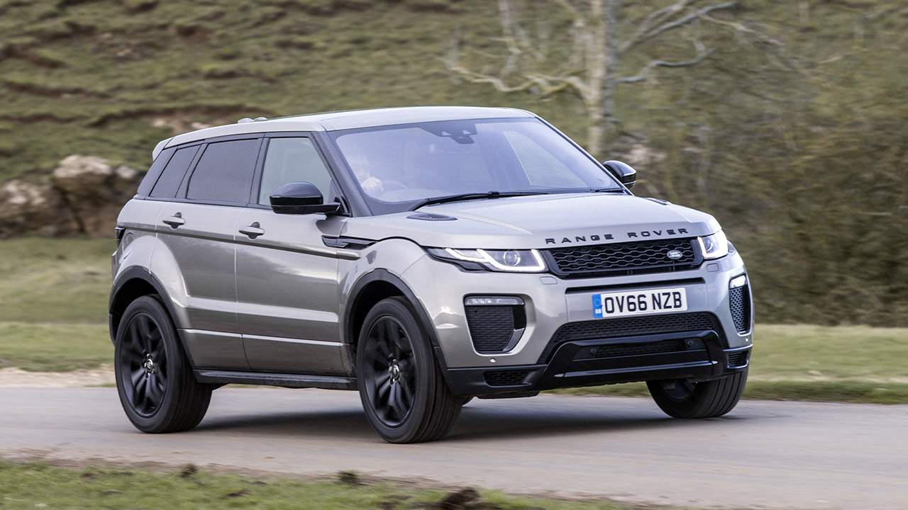 Range Rover Evoque, driving, front quarter