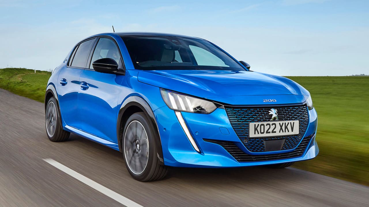 Blue Peugeot 208 Exterior Front Driving