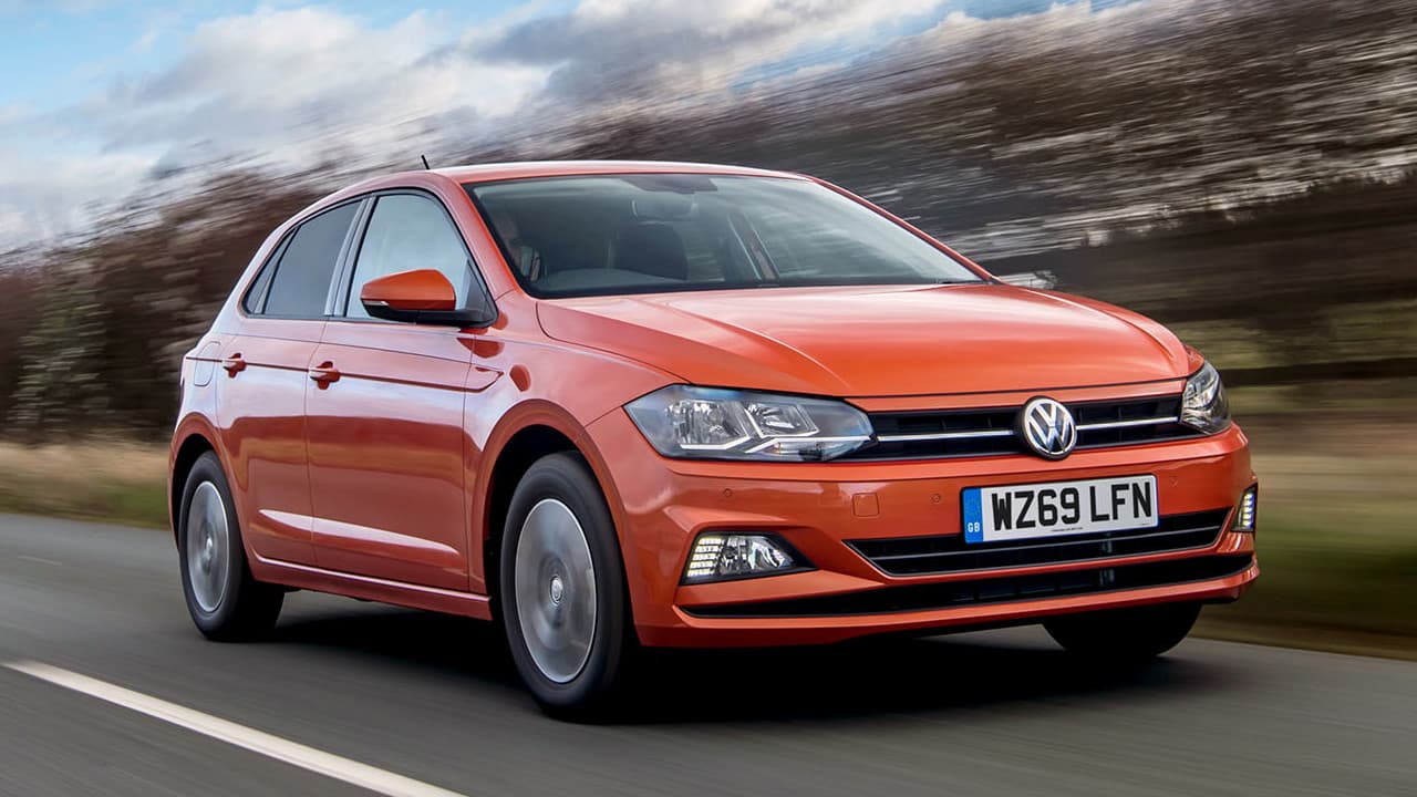 Orange Volkswagen Polo Exterior Front Driving