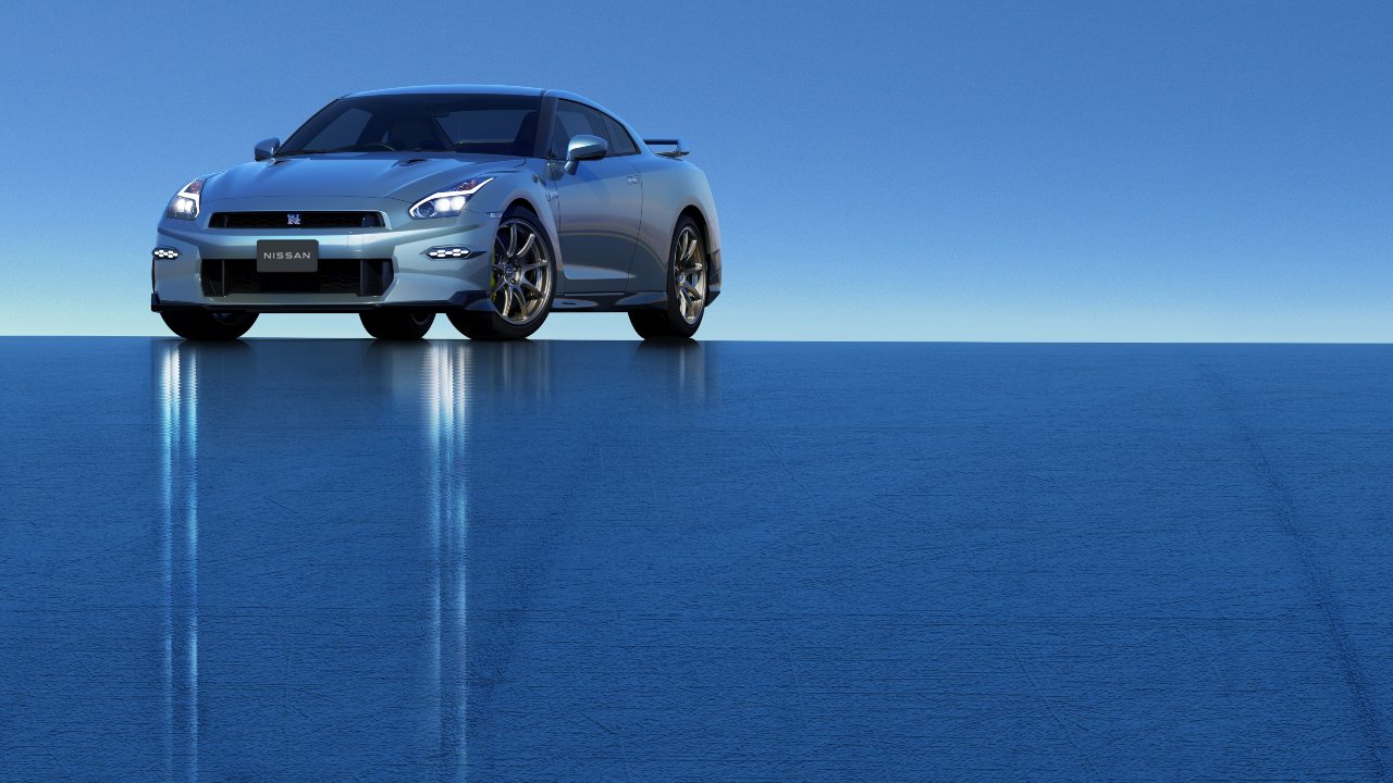 Blue Nissan GT-R