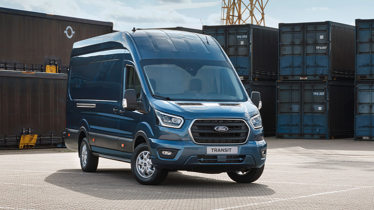 Blue Ford Transit