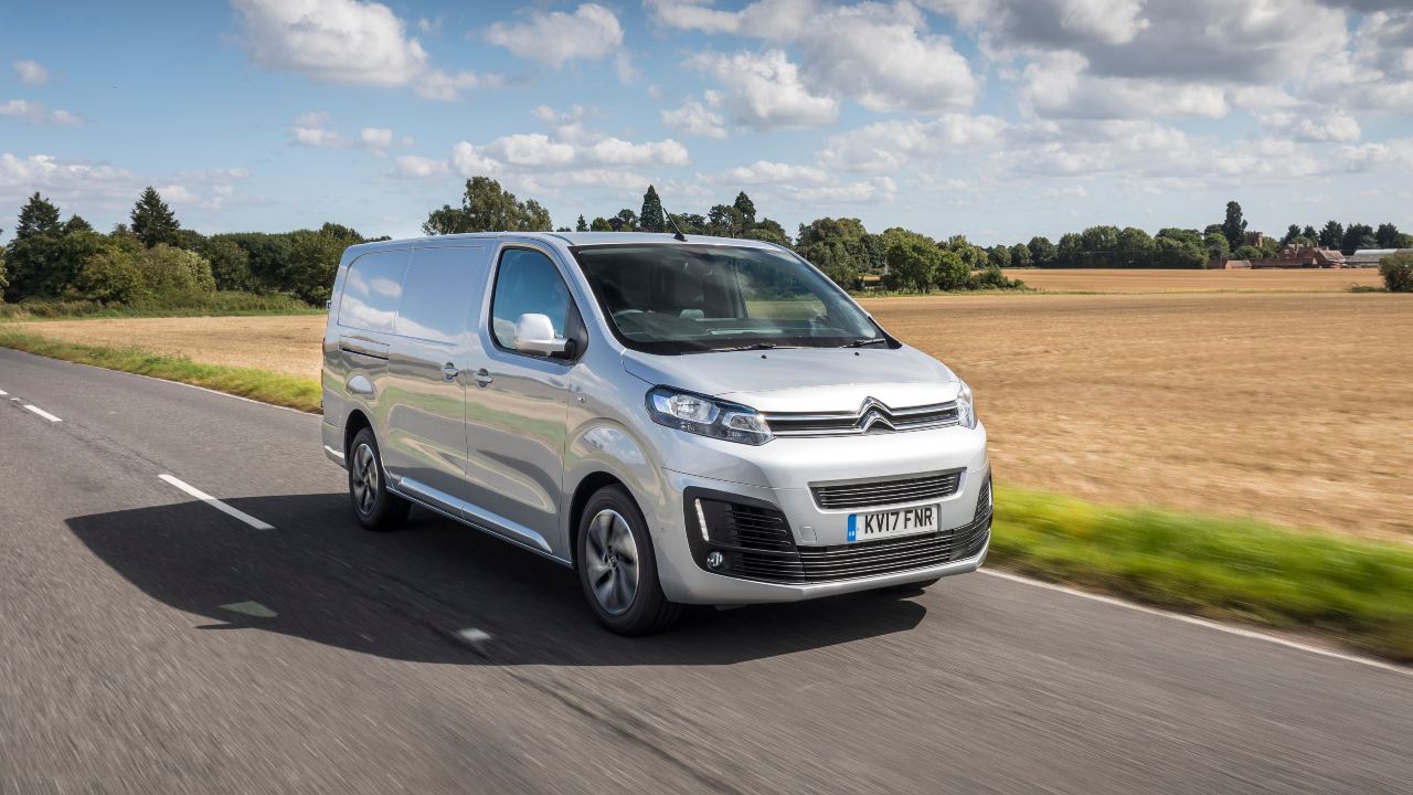 Citroen Dispatch driving silver
