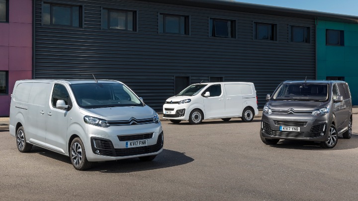 Three Citroen Dispatch silver, grey and white