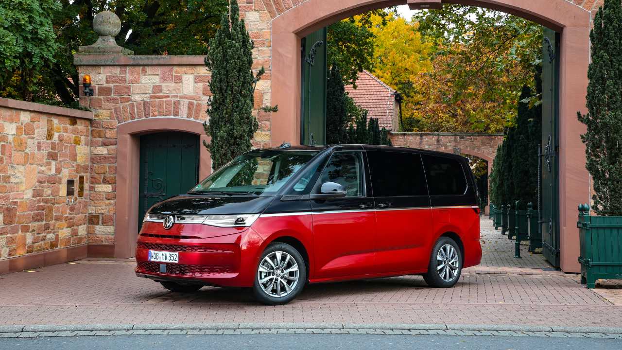 Red and Black Volkswagen multi-van