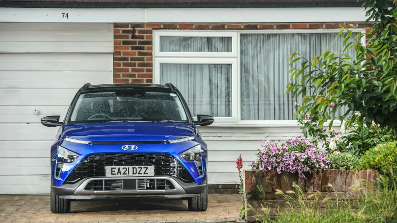 Blue Hyundai Bayon at Home