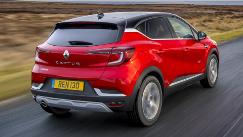 Red Renault Captur Exterior Rear Driving