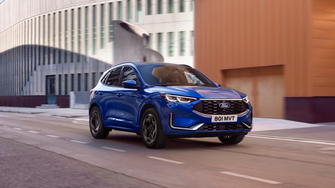 Blue Ford Kuga Exterior Front Driving