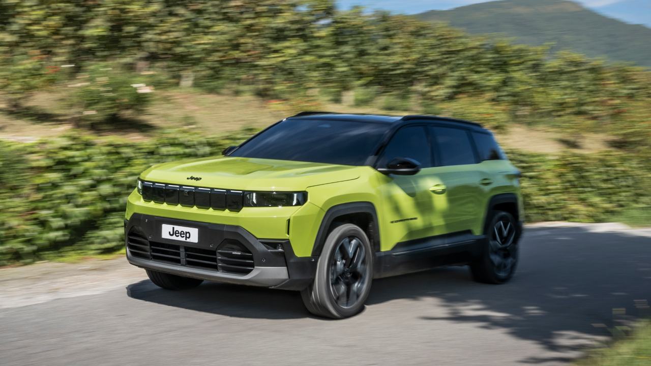 Yellow Jeep Compass Exterior Front Driving