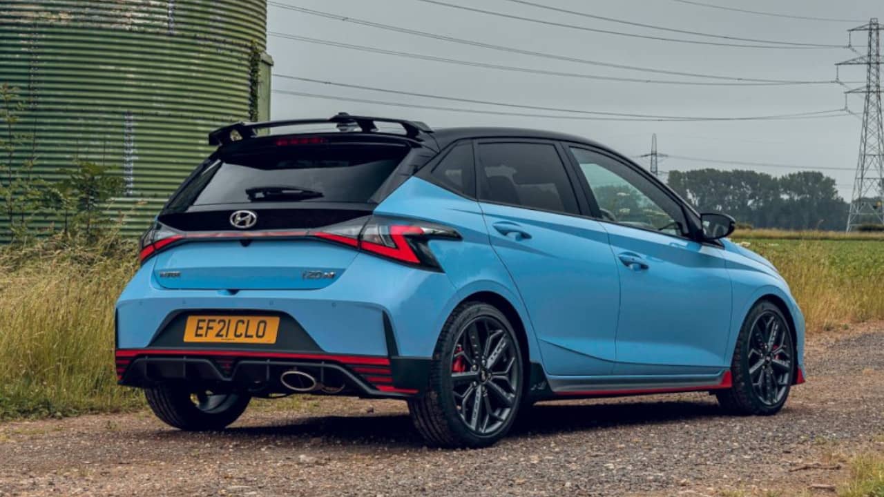 Blue Hyundai i20 N Exterior Rear Static