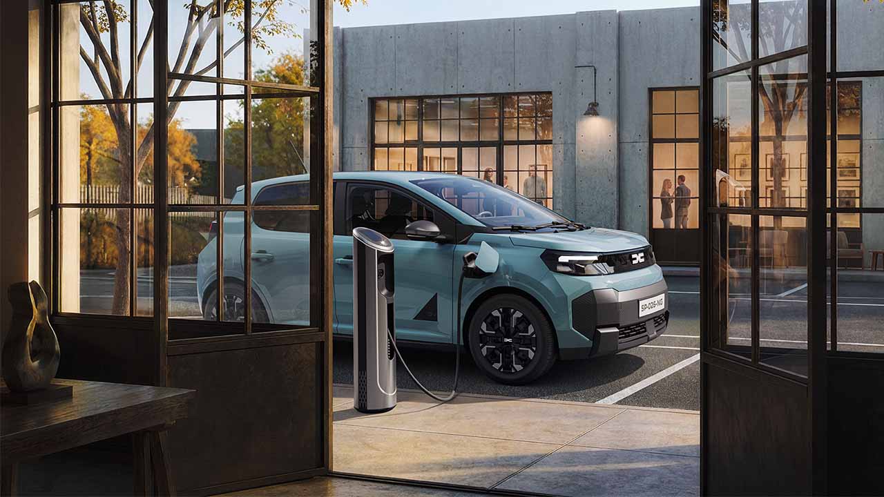 Dacia Spring charging in public