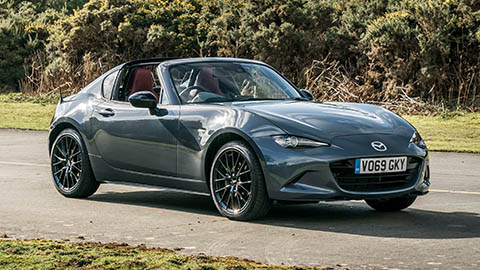 grey mazda mx-5, parked