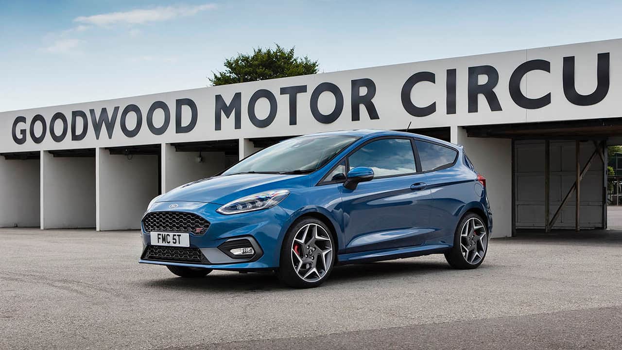 Blue Ford Fiesta ST Exterior Front Static