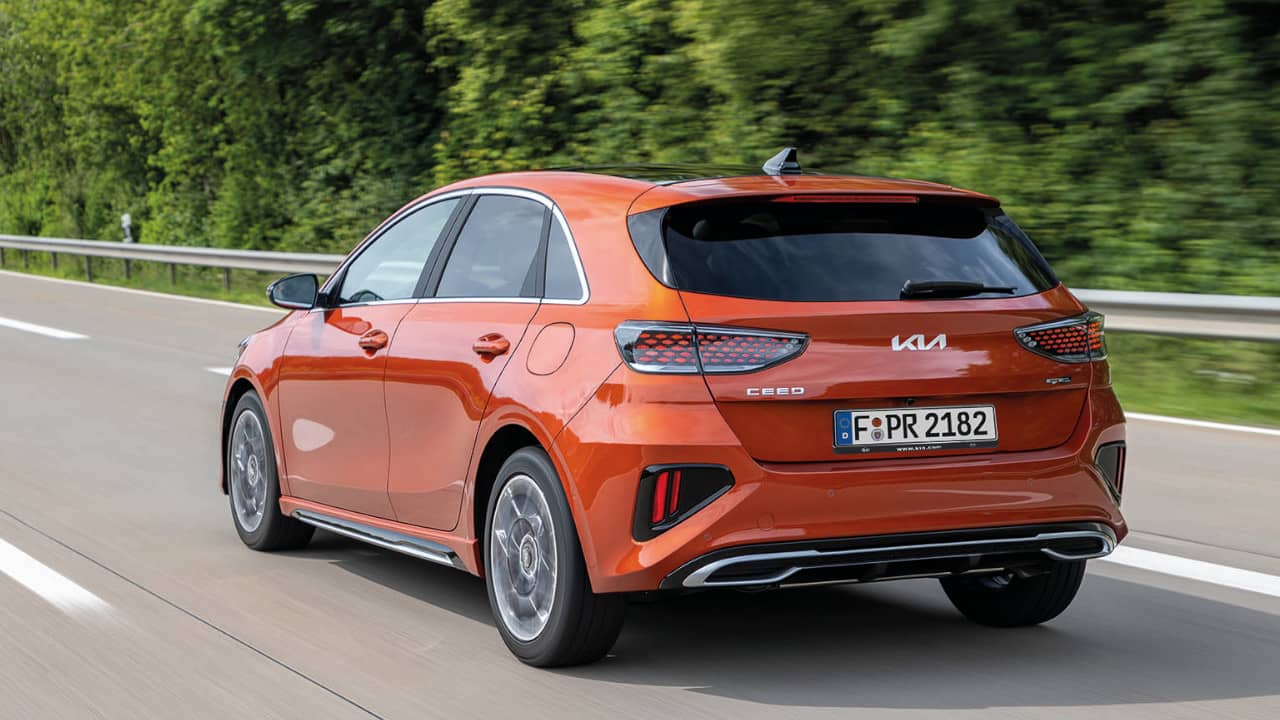 Orange Kia Ceed Exterior Rear Driving