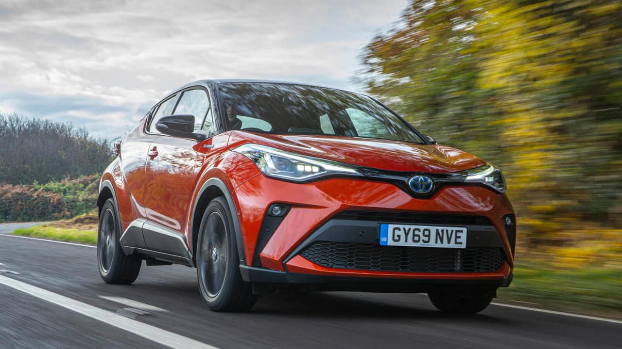 Orange Toyota C-HR Exterior Front Driving