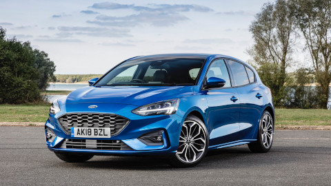 Blue Ford Focus Exterior Front Static