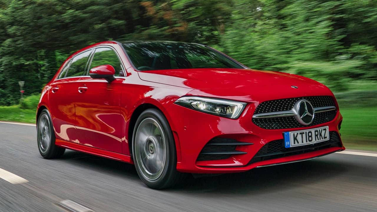 Red Mercedes-Benz A-Class Exterior Driving Front