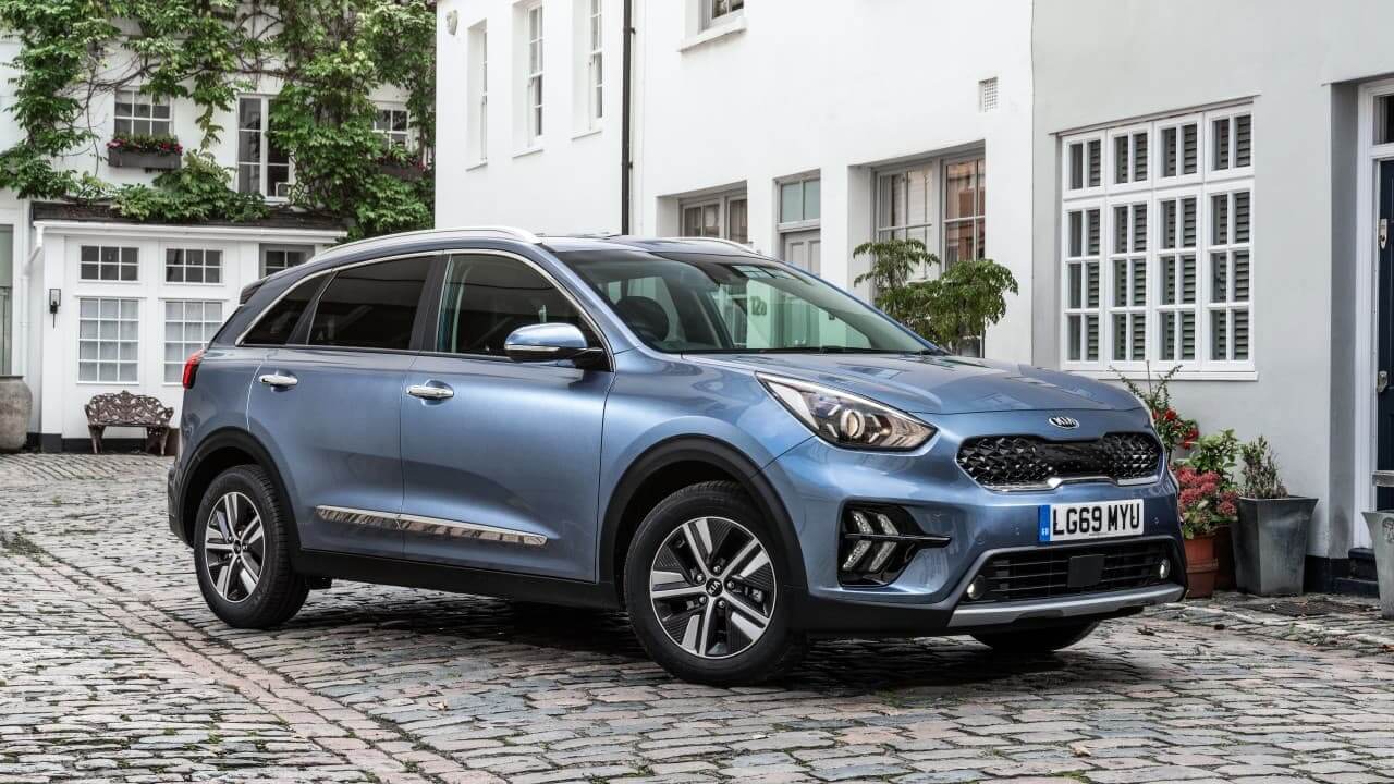 Blue Kia Niro hybrid