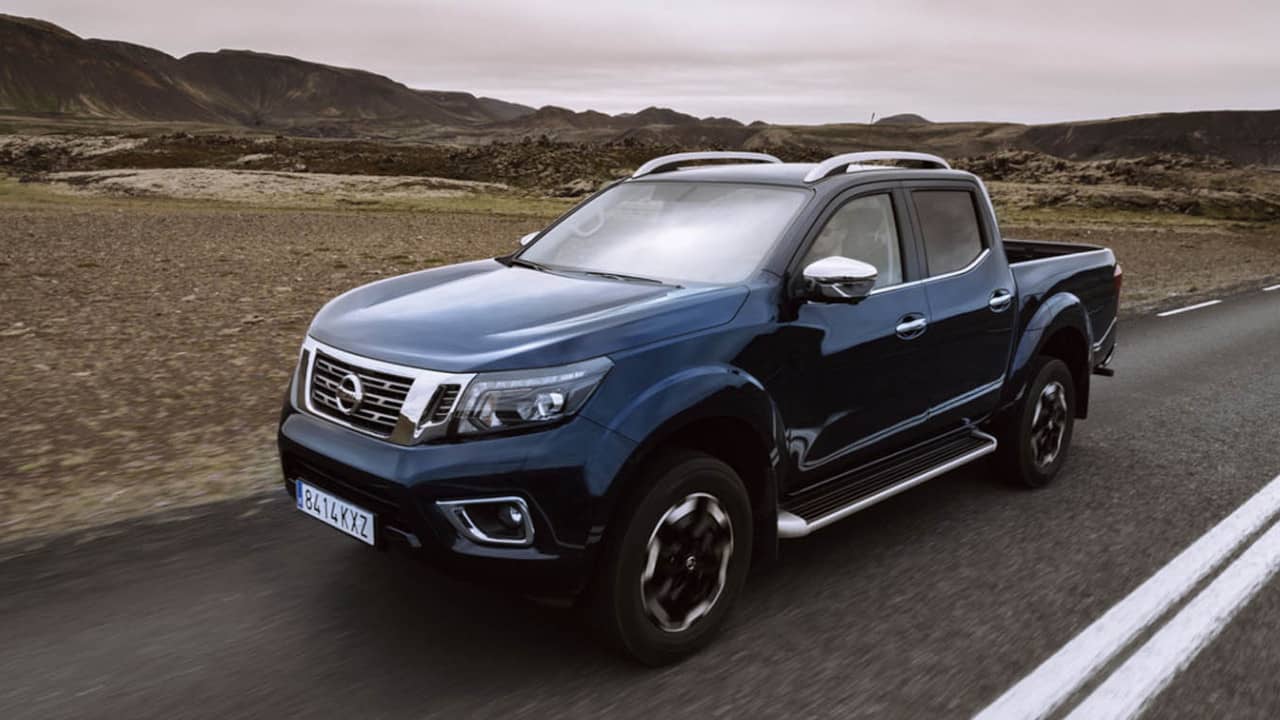 Nissan Navara Blue Driving