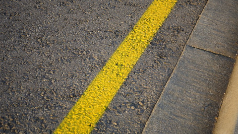 Single Yellow Line On Road