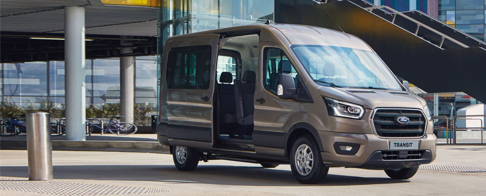 Ford Transit Minibus with side door open