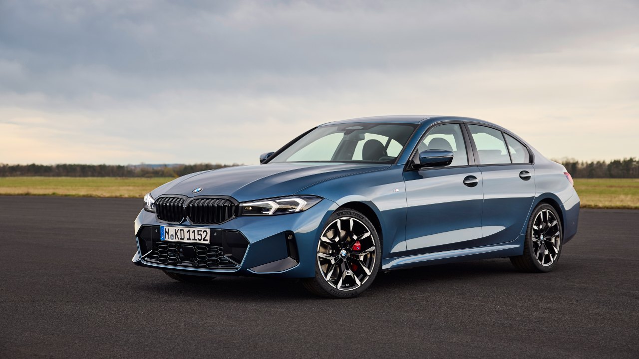 Blue BMW 3 series static