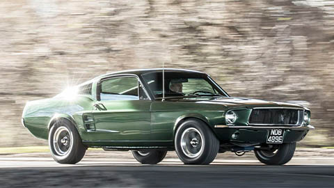 green ford mustang fastback
