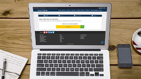 sell your car service on laptop screen